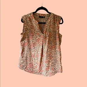 Apt. 9 Pink Leopard V-Neck Tank Top